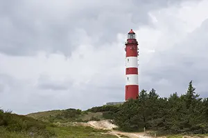 North Frisia Landscape Drucke: Dune landscape with lighthouse