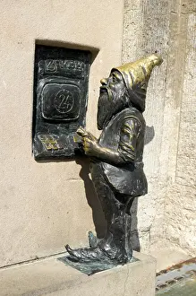 Eastern European Artwork Drucke: Dwarf at ATM, Wroclaw's dwarfs