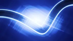 Blue Abstract Background Drucke: A dynamic abstract background featuring glowing blue waves
