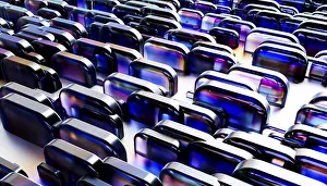 Modern Architecture Concept Drucke: Dynamic abstract pattern featuring metallic and glass like rounded shapes