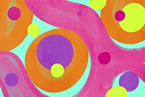 Vibrant Geometric Shapes Drucke: A dynamic illustration featuring vibrant
