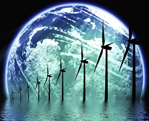 Futuristic Architecture Drucke: Earth ecological technology