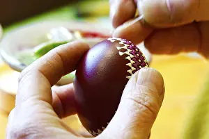 Traditional German Easter Eggs Drucke: Easter, Easter egg, blown out colored egg