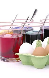 Colourful Easter Eggs Drucke: Easter egg dyeing, easter eggs colour
