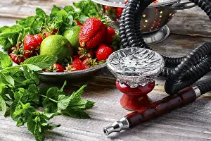 Deserted Hookah Scene Drucke: Eastern hookah with the flavour of lime