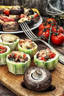 Easy Appetizer Recipes Drucke: Easy appetiser of courgette stuffed with cheese