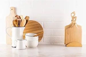 Environmental Protection Symbol Drucke: Eco-friendly kitchen, zero waste house concept