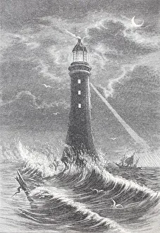 Historic Lighthouses UK Drucke: The Eddystone Lighthouse, south of Rame Head