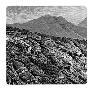 Mount Vesuvius Drucke: The edge of the stream of lava