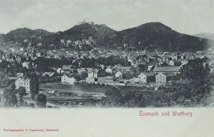 Uninhabited German Townscape Drucke: Eisenach, Thuringia, Germany, view around ca 1910