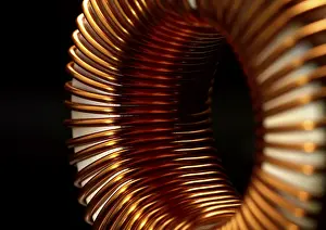 Close Up Detail Shot Drucke: Detail of a electronic conductor in dark back