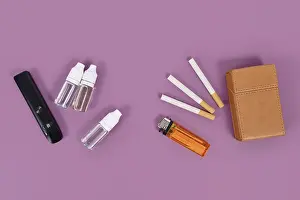 Electronic Cigarette Comparison Drucke: Electronic and real cigarette comparison