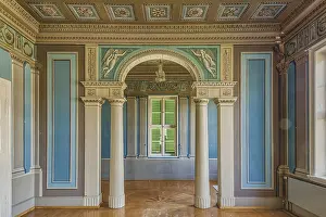 Lost Place In Germany Drucke: Elegant inner corridor with columns