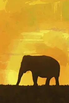 African Elephant Illustration Drucke: Elephant background template