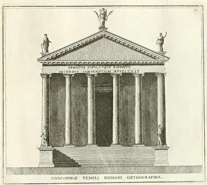 Ancient Roman Temples Drucke: Elevation of the Temple of Concord