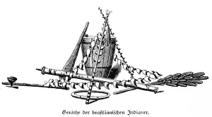 Traditional Music Instrument Drucke: Emblem, Indian, drum, ring, shells