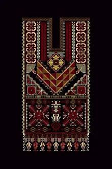 Palestinian Embroidery Template Drucke: Embroidery vector Tatreez template