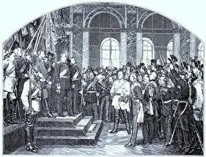Historical Illustration France Drucke: The Emperor's Proclamation at Versailles on 18
