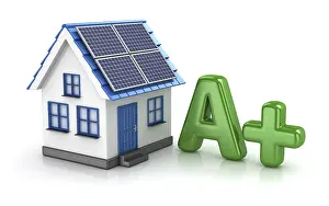 Renewable Energy Source Drucke: Energy Saver with Solar Panel, This is a 3d Rendered Computer Generated Image