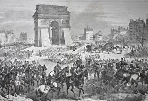 Triumphal Arch Europe Drucke: Entry of the German troops into Paris on the Arc de Triomphe