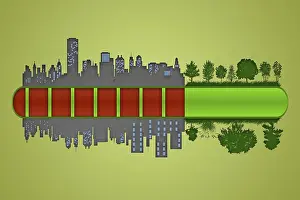 Environmental Pollution Drucke: Environment and ecology concept