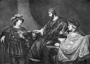 Historical Bible Depiction Drucke: The Epistle of Uriah, Second Book of Samuel