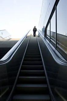 Underground Transportation System Drucke: Escalator in motion