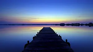 Contemplative Nature Photography Drucke: Evening at Lake Dummer, sunset