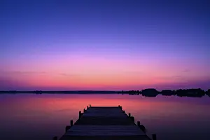 Contemplative Nature Photography Drucke: Evening at Lake Dummer, sunset