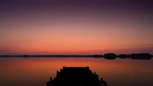 Contemplative Nature Photography Drucke: Evening at Lake Dummer, sunset