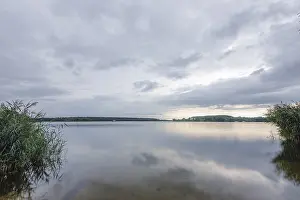 East Germany Evening Atmosphere Drucke: Evening mood at the lake, reflection