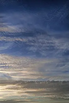 Altocumulus Stratiformis Clouds Drucke: Evening sky with clouds, Altocumulus stratiformis clouds