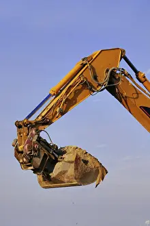 Construction Machinery Drucke: Excavator at the work