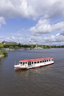 Hamburg Excursion Boat Drucke: Excursion boat, barge, AuBenalster