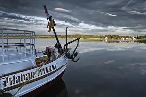Deserted Boat On Water Drucke: Excursion ship Klabautermann, Wesenberg