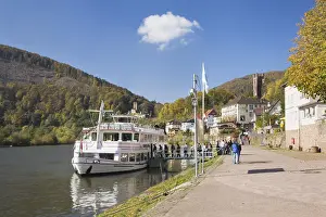 European River Cruises Drucke: Excursion ship on the Neckar river