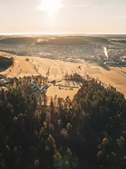 Calw District Landscapes Drucke: Expansive landscape with forests and fields in the distance