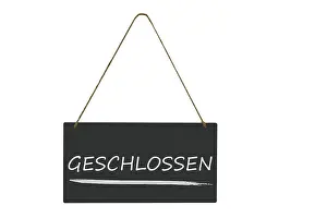German Symbolic Picture Drucke: Exposed sign with the note closed
