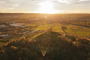 Alternative Energy Source Images Drucke: Extensive panorama with fields
