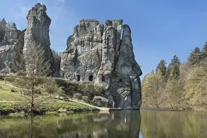 Teutoburg Forest Landscape Drucke: Externsteine, sandstone formation