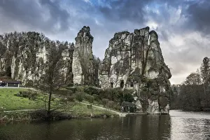 Sandstone Erosion In Europe Drucke: Externsteine, sandstone formation