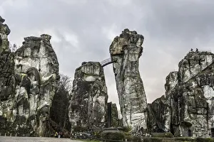 Teutoburg Forest Landscape Drucke: Externsteine, sandstone formation