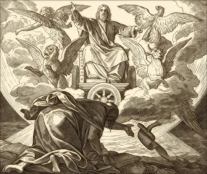Deserted Landscape Painting Drucke: Ezekiel's Vision, Old Testament