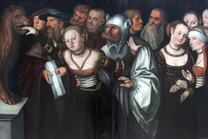 Renaissance Period Paintings Drucke: The Fable of the Mouth of Truth