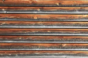 Wooden Building Exterior Drucke: Facade cladding with wood, boards