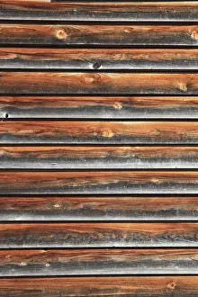 Wooden Building Exterior Drucke: Facade cladding with wood, boards