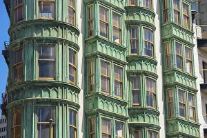 Drucke von Fassade des Columbus-Turms, Detail, San Francisco, Kalifornien, USA Architektur In San Francisco Drucke: Fassade der Columbus-Tower, Detail.