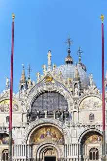 UNESCO Site Italy Drucke: Facade and dome of the Basilica of St
