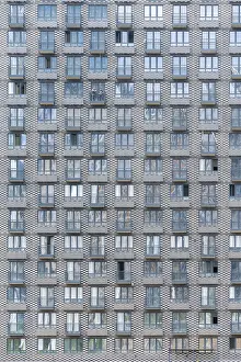 Construction Site Photos Drucke: Facade of a house under construction
