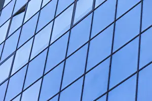 Contemporary Commercial Building Drucke: Detail of facade of modern building